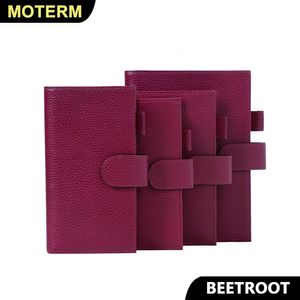 Bloc-notes Moterm Firm Grain de galets en cuir de betterave couleur véritable peau de vache planificateur anneaux couverture de cahier agenda agenda organisateur voyage 231020