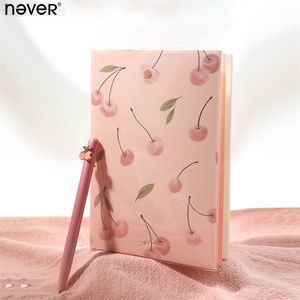 Brotosses jamais kawaii hebdomadaire planificateur de carnet de carnet ensemble de notes de carnet mignon metal cerise canceta pour fille note de notes de notes de notes de notes.