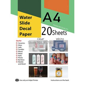 Bloc-notes Transparent Waterslide Decal Paper pour imprimante à jet d'encre A4 Water Slide Transfer imprimable haute résolution DIY Design Cup 230627