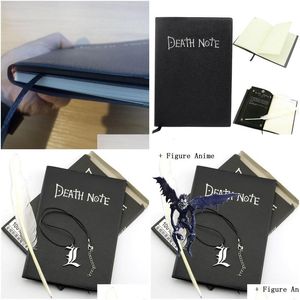 Bloc-notes En gros A5 Death Note Notebook Set Journal en cuir et plume Pen Pad pour cadeau D40 230412 Drop Delivery Office School Bu Dhfzt