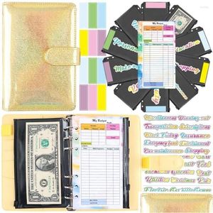 Bloc-notes en gros Glitter Budget Money Binder Enveloppes à glissière Système d'organisateur de trésorerie avec feuilles de dépenses Économiser Bill Notebook Drop de Dhikx