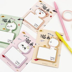 Notes Fighting Cat Expression Memo Pad Sticky Notebook Papeterie Papelaria Escolar Fournitures Scolaires 220927
