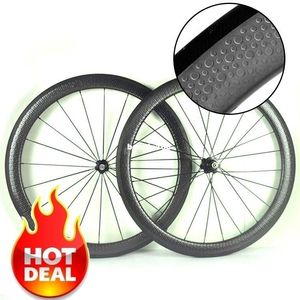 Novatec 271 Hubs Road Bike Golf Surface Dimpled 700C Clincher Juego de ruedas tubulares 45 mm de profundidad 25 mm de ancho Full Carbon Bike Dimple Wheels