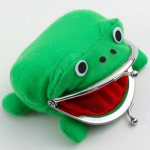 Novelty Adorable Anime Frog Wallet Toy Coin Purse Key Chain Cute Plush Frogs Cartoon Cosplay Purse For Women Bag Accessories
