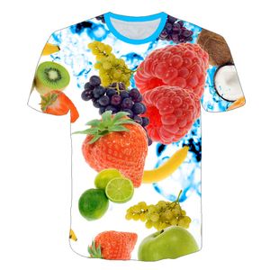 Nouveauté fruits aliments 3d t-shirt hommes canettes de bière Hip Hop Crewneck à manches courtes Men / femmes T-shirt t-shirts