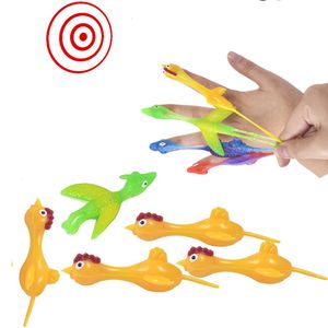 Jeux de nouveauté Catapult Launch Turkey Fun and Tricky Slingshot Chick Practice Chicken Elastic Flying Finger Birds Sticky Dinosaur Decompression Toy 1255