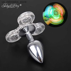 Jeux de nouveauté Davydaisy Light Light Fidget Spinner Butt Plug NOUVEAU jouet anal adapté aux couples Q240418