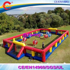 Jeux de nouveauté Air gratuit commercial géant gonflable football terrain de football arène pare-chocs court jeu de sport à vendre 230713