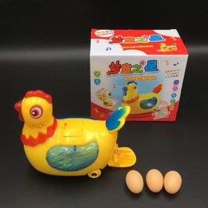 Juegos novedosos Niños Diversión Pollo Poner huevos Juguete con sonido Música Niños Eléctrico Lindo Gallina Robot Animales Bebé Juguetes educativos interactivos 230602