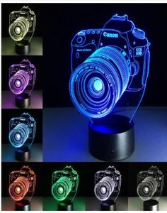 Cadeaux de nouveauté 3D acrylique divertissement caméra illusion lampe à LED USB lampe de table RGB veilleuse romantique décoration de chevet lamp3143072