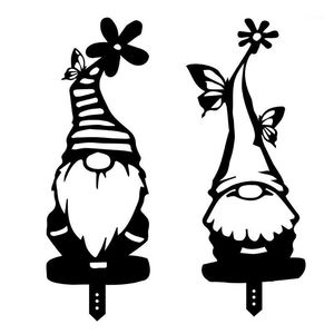 Articles de fantaisie 2pcs Santa Yard Art Jardinage Ornements Gnomes Debout Silhouette Maison Jardin Extérieur Jardin Pelouse Décor - A C