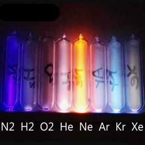 Articles de fantaisie Haute pureté 99,999 % Joint de verre Gaz rare Hydrogène H Hélium He Néon Argon Ar Xénon Krypton Collection d'éléments gazeux luminescents Sp G230520