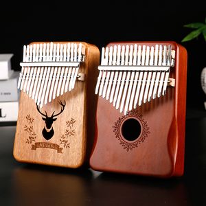 Articles de nouveauté Instrument de musique Kalimba Piano à pouce 17 touches Combinaisons de piano à doigt en bois d'acajou Cadeaux pour enfants Portable Mbira Finger Piano 230727