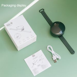 Articles de fantaisie Ventilateur de poignet sans feuilles avec miroir de maquillage Mini ventilateur portable extérieur Cadeau créatif 3.7V 1200mAh 8 heures d'autonomie WH0520