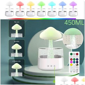 Articles de nouveauté Diffuseurs d'huiles essentielles de pluie de champignons Colorf Night Light Mini diffuseur d'eau hydrater la peau décor à la maison pour chambre à coucher Ki Dhjzq