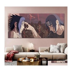 Articles de nouveauté sans cadre affiche Naruto Sasuke Vs Itachi HD toile art mur photo décor à la maison canapé fond anniversaire Gi Dhxzv