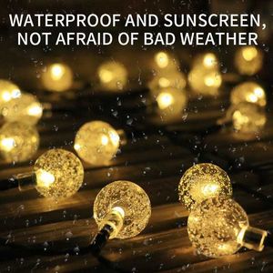 Novelty Lighting 100 LED Solar String Lights Outdoor Crystal Globe Lights Waterproof Solar Outdoor Garden Wedding Ramadan Party Decor P230403