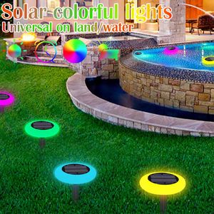 Iluminación novedosa 7 colores que cambian la luz solar del jardín Luz solar al aire libre Luz de paisaje colorida a prueba de agua con control remoto Decoración de la piscina P230403