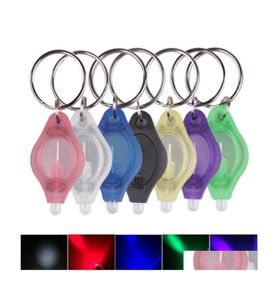 Éclairage de nouveauté Mini ledc Keychain Lampe de poche lampe à doigt lampe à doigt les lumières blanches UV Light Bbs pour les zones sombres Cam Chasse Randonnée D9670340