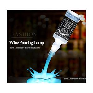 Éclairage de nouveauté Pour la lampe LED Night Light Vin 3D rechargeable USB Touch Switch Fantasy Bouteille Décoration Bar Party Drop Delive Dhjuy
