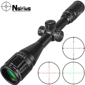 Nsirius 3-9x40 Aoe Rojo Verde Iluminado Mil Dot Rifle Alcance Óptica de precisión Alcance de caza con cubierta y montaje
