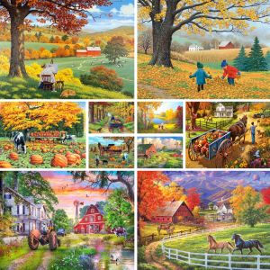 Numéro Cartoon Farm Paint By Numbers Kit Acrylic Paints 40 * 50 Canvas Pictures Loft Mur Image pour les enfants Handwork Wrossale Artisan