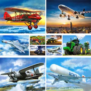 Numéro Fighter Plane Coloring By Numbers Painting Complete Kit Acryliques Paignes 40 * 50 Huile Peinture Home Decor Crafts for Adults