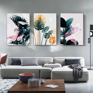 Numéro Ruopoty 3pc / Set Diy Painting by Numbers Flowers Flowers Acrylique Paint By Numbers for Adults Nordic Style Home Wall Art Picture Artcraft