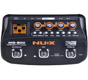 Nux MG200 Procesador de guitarra Multi Guitar Effect Pedal 55 Efectos 70 segundos de grabación de guitarra Looper Drum Machine 1953985