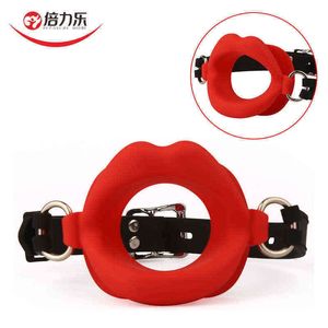 Nxy Adult Toys Sexy Red Mouth Gag Safe Bondage Restraint Open Stuffed Bdsm Games Erotic for Couples Intimate Goods 1207