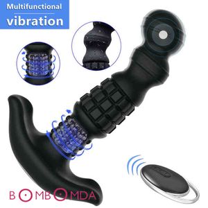 NXY Godes Vibromasseur Anal Mâle pour Hommes Gode Plug Masseur De Prostate Radio Contrôlé Rotation à 360 Degrés Point G Stimuler Jouets Pour Adultes 0105