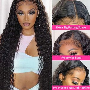 Nxy Lace Wigs bouclés 13x6 13x4 avant perruque de cheveux humains vague profonde 28 30 pouces 360 frontal pour les femmes noires eau Remy 230106