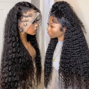 NXY LACE WIGS Water Wave Curly 360 Lace Human Hair 30 32 Inch Wet and Wavy Deep Brésilien Brésilien 13x4 Fronta Wig pour Wome 230106