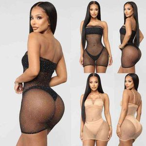 NXY ensemble Sexy femmes enveloppé poitrine Lingerie brillant résille gaze voir à travers la couverture Bikini Teddy tenue chaude érotique 1126