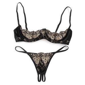 NXY sexy setRomantic French Women Underwear Push Up Underwire Cup Bra Lingerie Set Sexy Temptation Lace Open Crotch Valentine's Day 1128