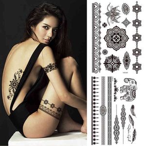 NXY tatuaje temporal 1 unid mujeres populares sexy ballet negro blanco flores tatuajes pegatina dibujo arte corporal falso transferencia de agua al por mayor 0330