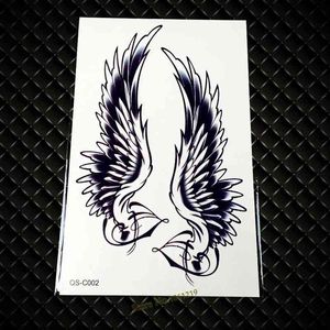 NXY tatuaje temporal Cool moda grande negro brazo Gqs C002 alas de Ángel Sexy diseño de plumas espalda mujeres Henna impermeable 0330