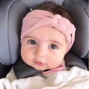 Nylon bébé bandeau chinois noeud tête wrap tressé bébé bandes de cheveux infantile poils accessoires pour filles nouveau-né Turban 0927