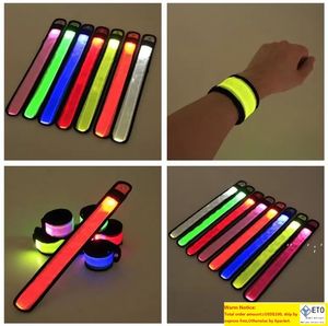 Nylon LED Sport Slap Dragonne Bandes Bracelet Lumière Flash Bracelet Lumineux Brassard Flare Sangle Fête ConcertArmband LED Jouets Clignotants