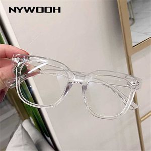 Marcos de gafas de sol de moda NYWOOH Anteojos ópticos Gafas de bloqueo de luz azul Marco Cuidado de la visión Gafas de computadora Transparente