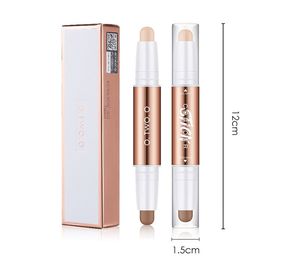 O.TWO.O bronzers Stick Double Head Contour Pen Waterproof Matte Finish Highlighters Shadow Contouring Pencil Cosmetics For Face 50pcs/lot DHL