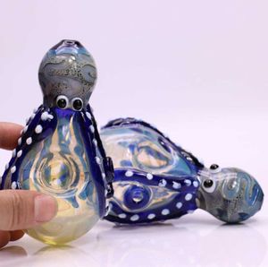 Octopus Pipe En Verre Bleu Verre Fumer Pipes Narguilé Cuillère Pipes Heady Tabac Main Pipe En Gros Chine