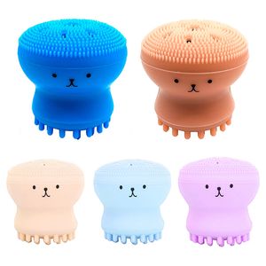 Cepillo de limpieza de silicona con forma de pulpo Producto de lavado de cara Limpiador de poros Exfoliante Cepillos para el cuidado de la piel J040