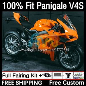 Orenamientos OEM para Ducati Panigale V 4 V4 S R V4S V4R 18-21 Kit de carrocería 1DH.59 Street Fighter V4-S V4-R V-4S 2018 2019 2019 2020 2021 V-4R 18 19 20 21 Molde de inyección Cuerpo de color naranja brillante