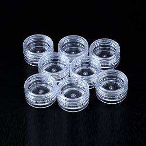 Caja de recipientes de plástico PET 5G OEM Caja de jarras Jarras de crema cosmética vacío 3 ml 5 ml de botellas de concentrado de cera con pegatinas de personalización