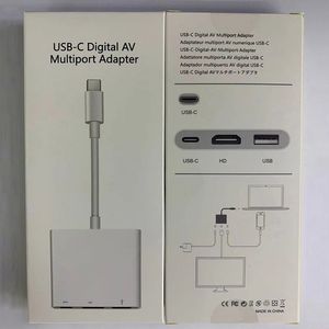Connecteurs OEM USB-C 3.1 Type-C vers 4K HD-Out 1080p Adaptateur multiport AV numérique USB-C OTG USB 3.0 HUB Chargeur pour Macbook 12