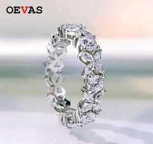 OEVAS 100 925 STERLING SILVER Sparkling Full High Carbon Dimond Circon Rings For Women Engagement Wedding Fine Jewelry 2208810308