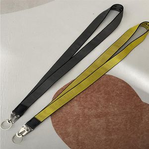 Off Industrial Lanyard Long porte-clés jaune sangle en nylon licou mode bagages pendentif unisexe marque designer boucle en alliage sculpté d3157