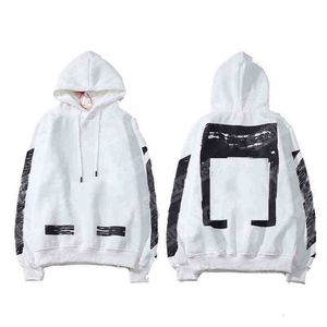 Offs Sweats à capuche pour hommes 2023 Designer Luxe Classique Arrow Head Lines Katoen Heren Sweat à capuche Couples de Noir Blanc Imprimer Femmes Hip-hop à capuche