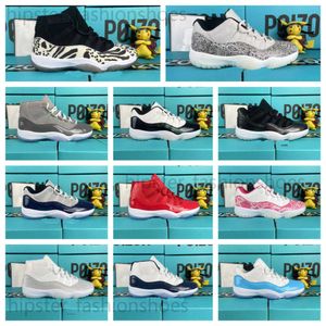 OG Designer Casual Jordabness 11 sauts MANS 11 Chaussures de basket-ball Jaune blanc Snake Leopard Mens Femmes Patter